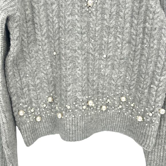 Rachel Roy NWT Gray Pearl Wool Blend Pulliver Sweater Size L - Picture 3 of 7